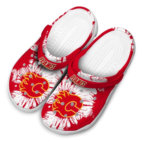calgary flames splatter graphics clog latest model