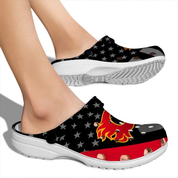 calgary flames stellar stripes theme clog fashion forward