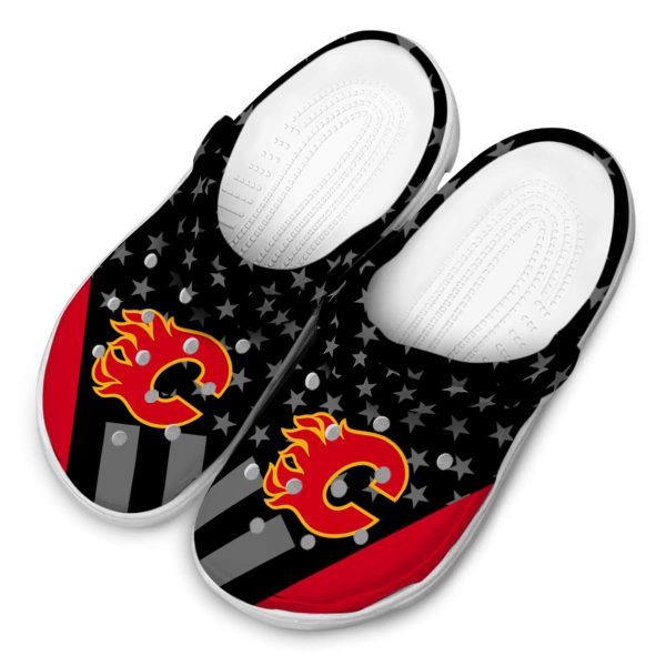 calgary flames stellar stripes theme clog latest model