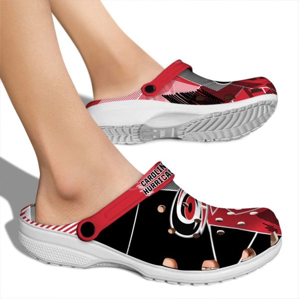 carolina hurricanes geometric background clog fashion forward