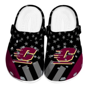central michigan chippewas stellar stripes theme clog best selling