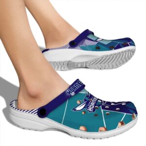 charlotte hornets geometric background clog fashion forward