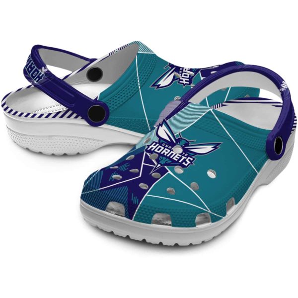 charlotte hornets geometric background clog high quality
