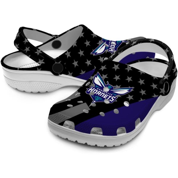 charlotte hornets stellar stripes theme clog high quality