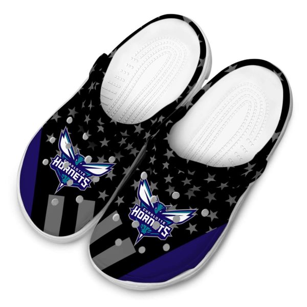charlotte hornets stellar stripes theme clog latest model