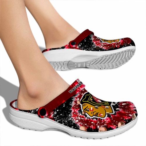 chicago blackhawks radiant burst effect clog fashion forward