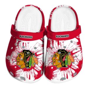 chicago blackhawks splatter graphics clog best selling