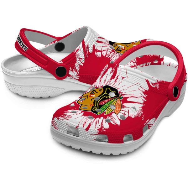 chicago blackhawks splatter graphics clog high quality