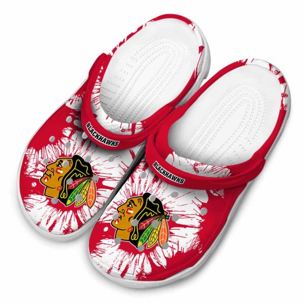 chicago blackhawks splatter graphics clog latest model