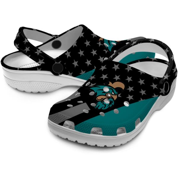 coastal carolina chanticleers stellar stripes theme clog high quality