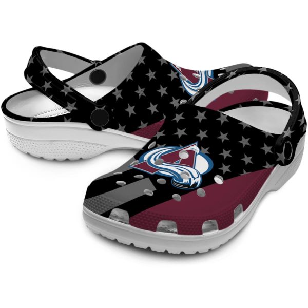 colorado avalanche stellar stripes theme clog high quality