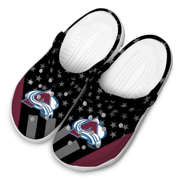 colorado avalanche stellar stripes theme clog latest model