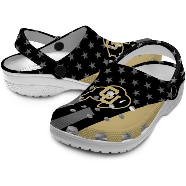 colorado buffaloes stellar stripes theme clog high quality