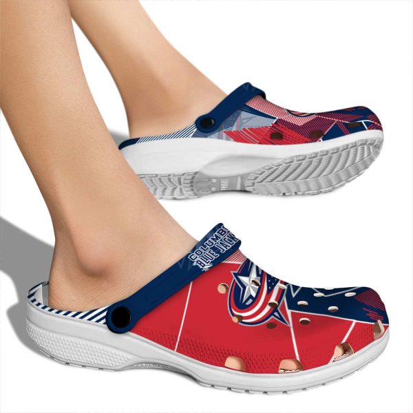 columbus blue jackets geometric background clog fashion forward