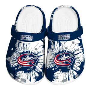 columbus blue jackets splatter graphics clog best selling