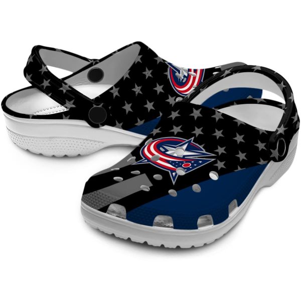 columbus blue jackets stellar stripes theme clog high quality