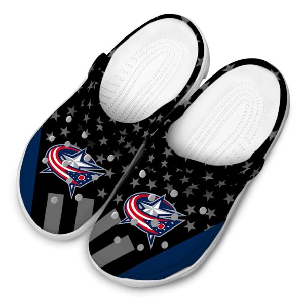 columbus blue jackets stellar stripes theme clog latest model