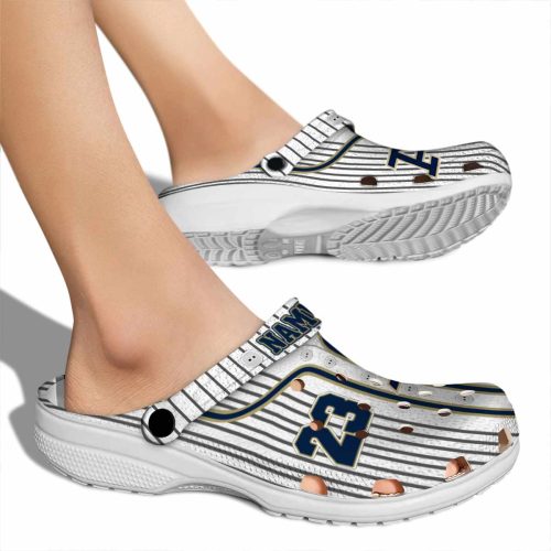 custom akron zips pinstripe pattern clog fashion forward