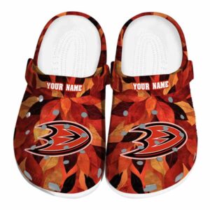 custom anaheim ducks autumn leaves clog best selling