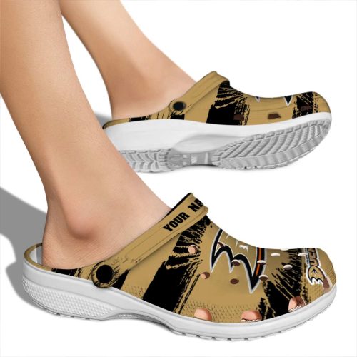 custom anaheim ducks paint splatter graphics clog fashion forward