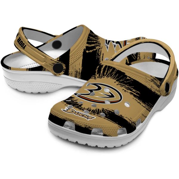 custom anaheim ducks paint splatter graphics clog high quality