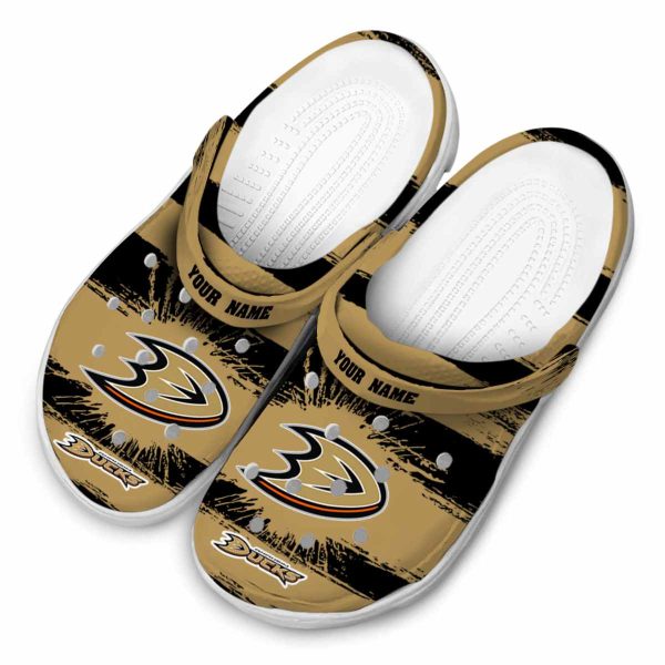 custom anaheim ducks paint splatter graphics clog latest model