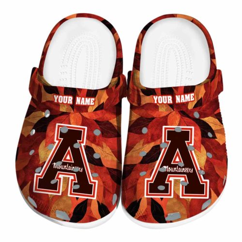 custom appalachian state mountaineers autumn leaves clog best selling