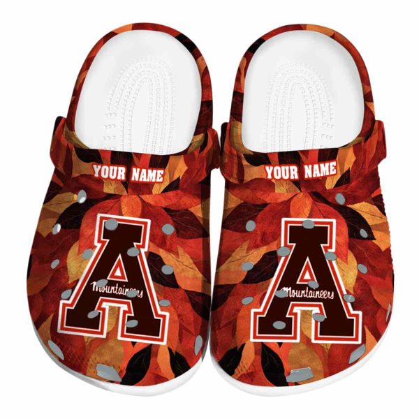 custom appalachian state mountaineers autumn leaves clog best selling