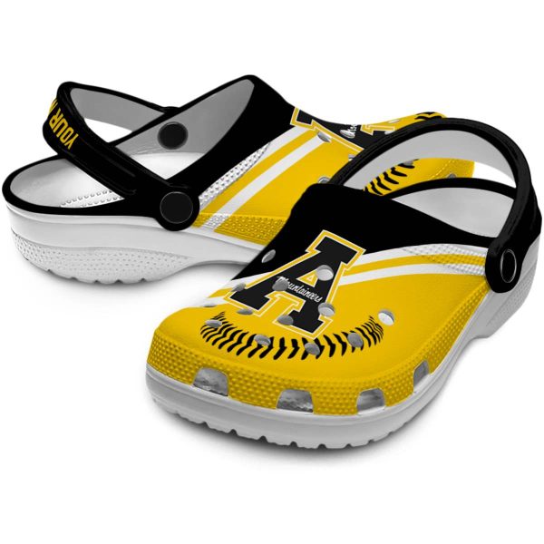 custom appalachian state mountaineers baseball motif clog high quality