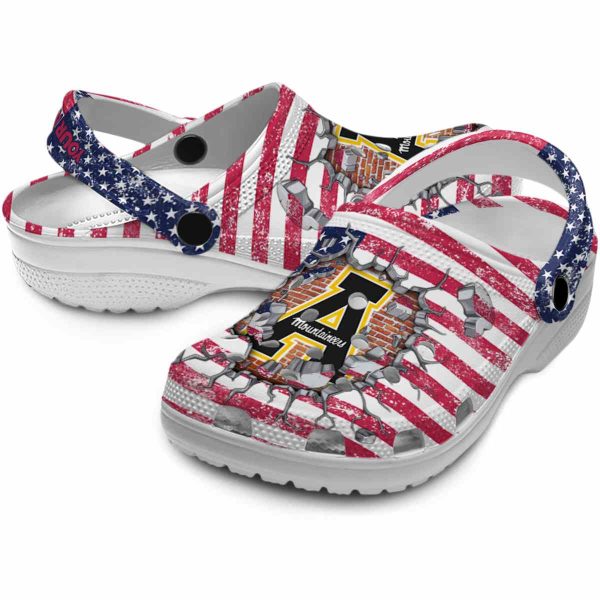 custom appalachian state mountaineers freedom splinter clog high quality