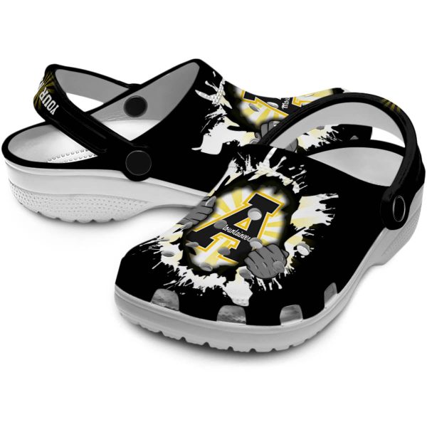 custom appalachian state mountaineers gripping hand clog high quality
