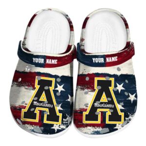 custom appalachian state mountaineers patriotic stripes clog best selling