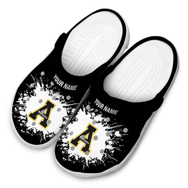 custom appalachian state mountaineers splatter background clog latest model