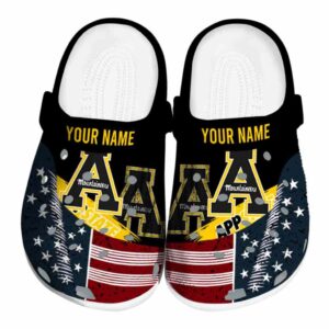 custom appalachian state mountaineers star spangled side pattern clog best selling