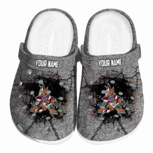 custom arizona coyotes cracked ground texture clog best selling