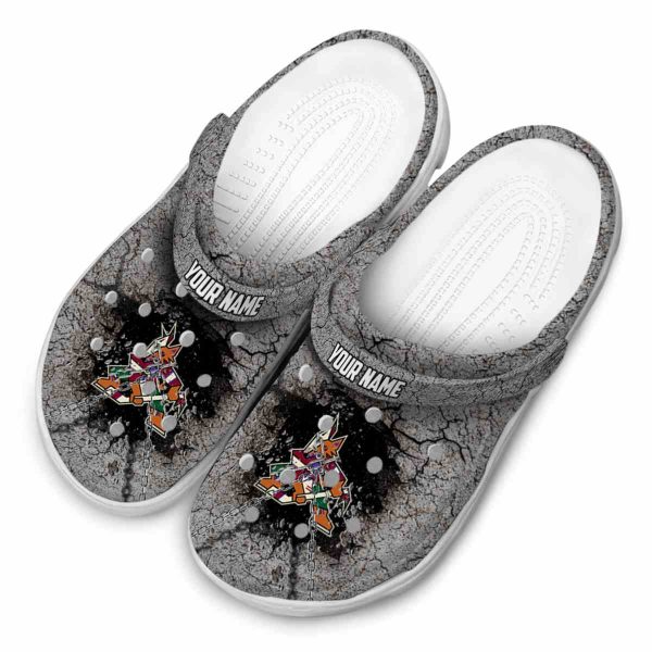 custom arizona coyotes cracked ground texture clog latest model