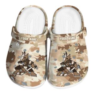 custom arizona coyotes desert camo clog best selling