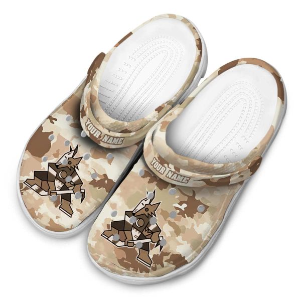 custom arizona coyotes desert camo clog latest model