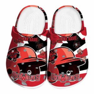 custom arkansas state red wolves baseball helmet clog best selling