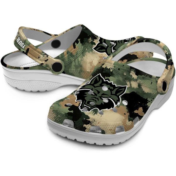 custom arkansas state red wolves camouflage craze clog high quality