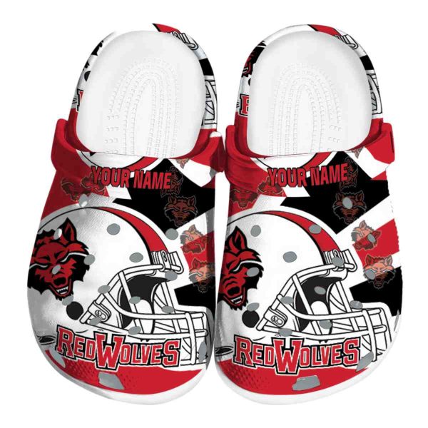 custom arkansas state red wolves football helmet clog best selling