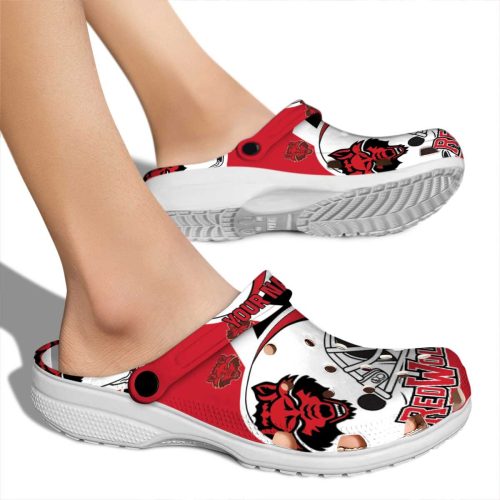 custom arkansas state red wolves football helmet clog fashion forward