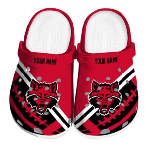 custom arkansas state red wolves football motif clog best selling