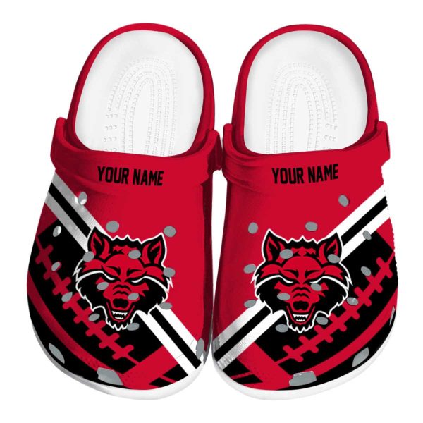 custom arkansas state red wolves football motif clog best selling