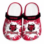 custom arkansas state red wolves splash art clog best selling
