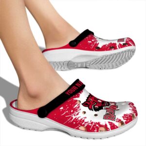 custom arkansas state red wolves splash art clog fashion forward