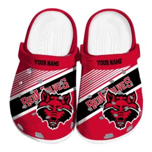 custom arkansas state red wolves vibrant dual tone clog best selling