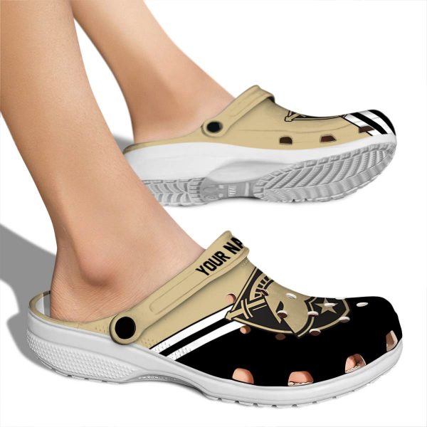 custom army black knights striped accents clog fashion forward