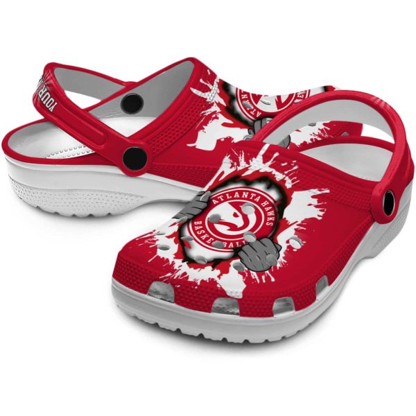 custom atlanta hawks gripping hand clog high quality