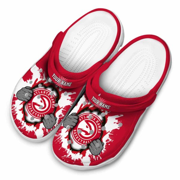 custom atlanta hawks gripping hand clog latest model